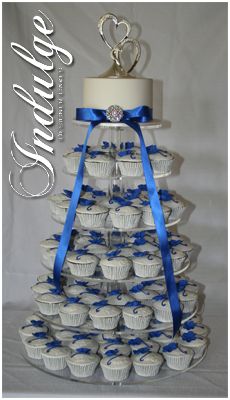 Royal Blue Cupcake Wedding Cake