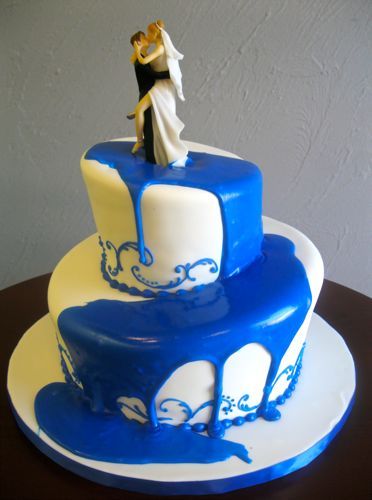 Royal Blue Wedding Cake