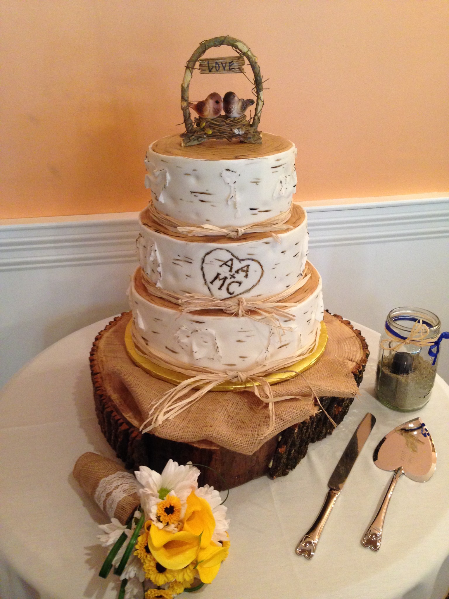 Rustic Wedding Cake Birch Tree