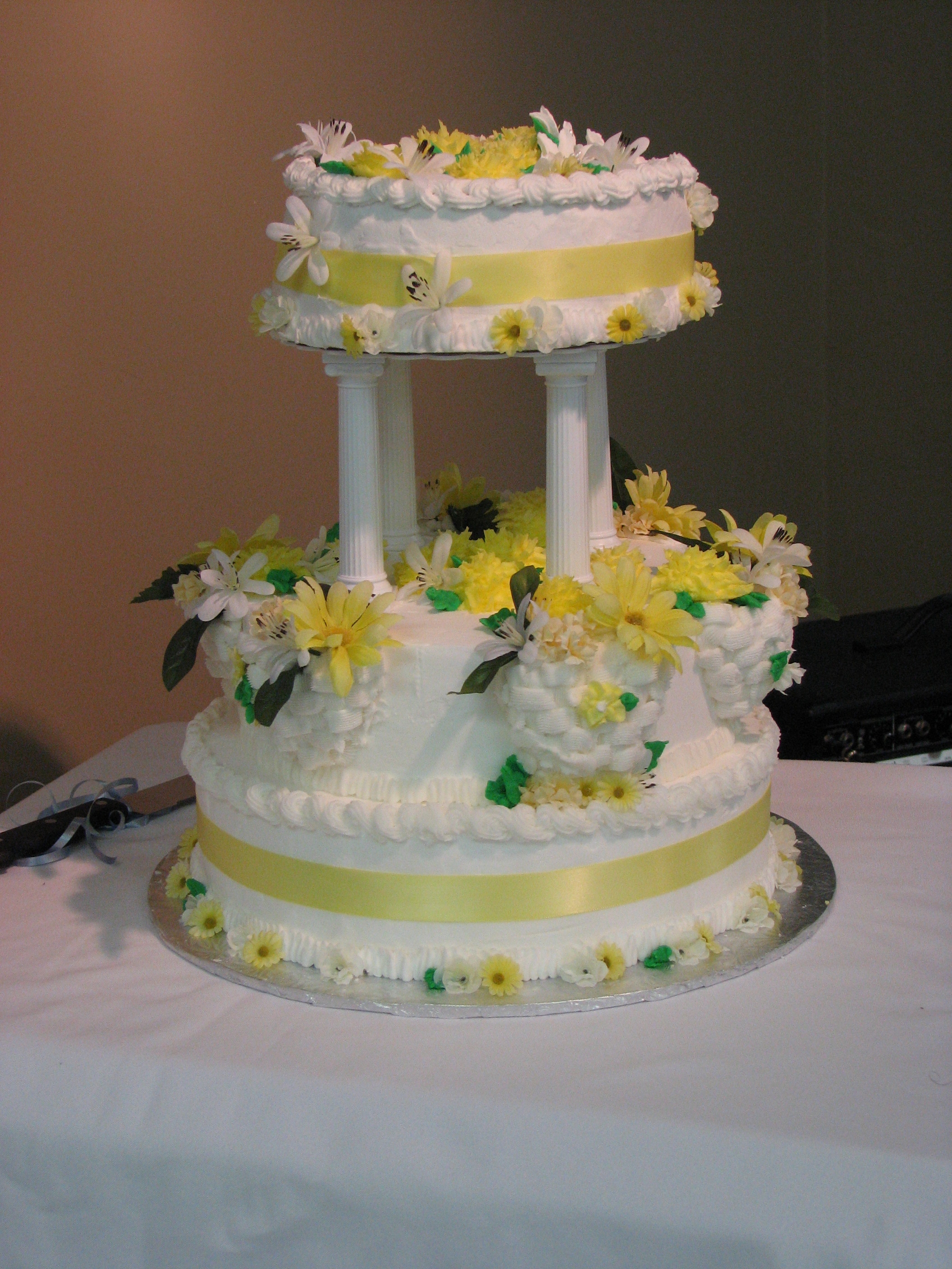 Wedding Cake with Flower Decoration