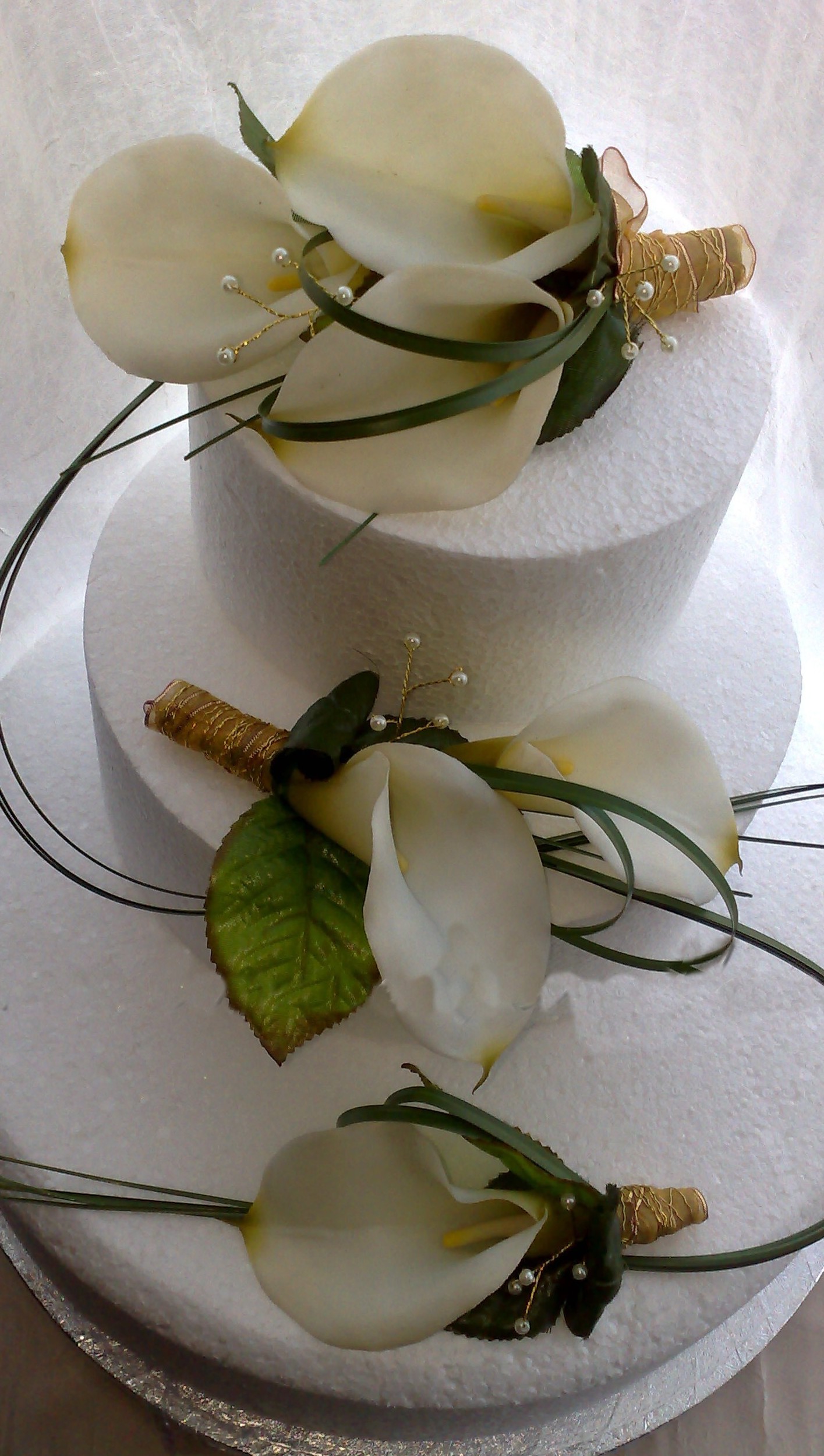 Wedding Cakes with Artificial Flowers