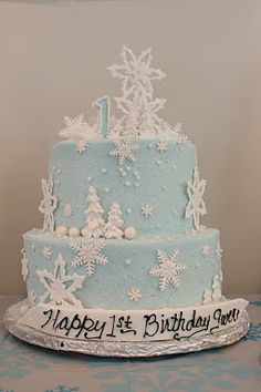 Winter ONEderland Birthday Cake