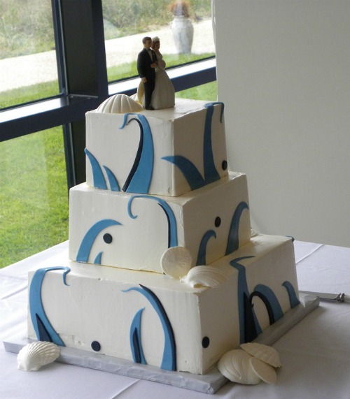 Beach Theme Wedding Cake