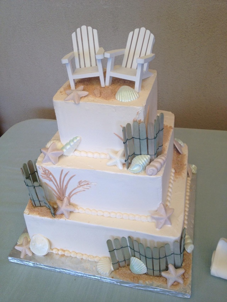 Beach Wedding Cakes Square