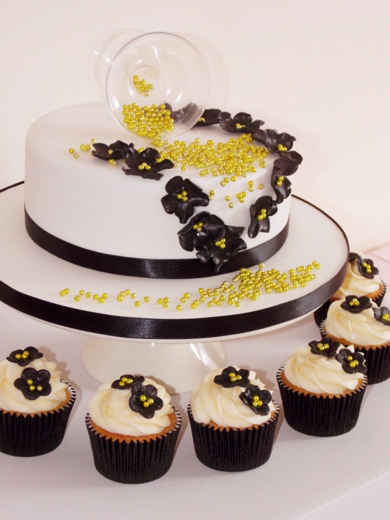 Black and Gold Birthday Cake