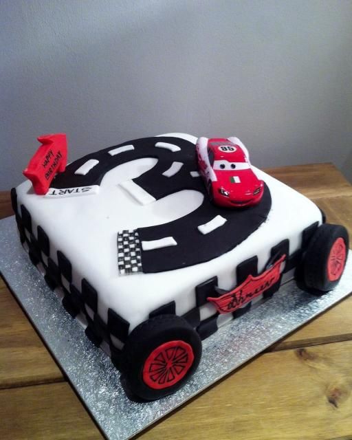 Lightning McQueen Shaped Birthday Cake