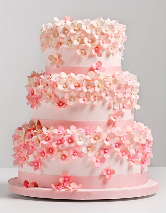 Pink Cherry Blossom Wedding Cake