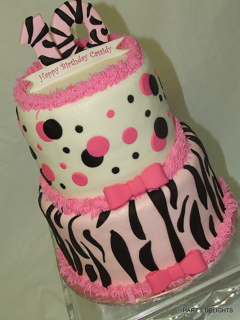 Pink Zebra Birthday Cake