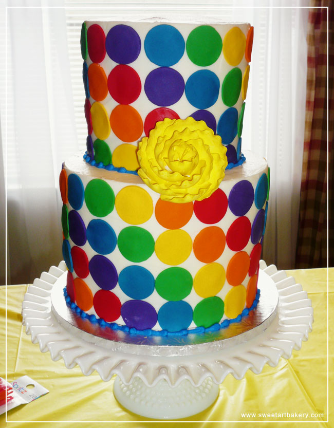 Rainbow Polka Dot Cake