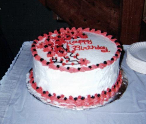 Red and Black Birthday Sheet Cake