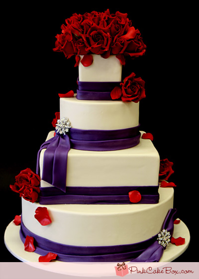 10 Photos of Purple Wedding Cakes White Red