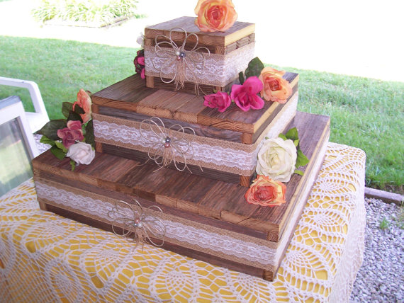 Rustic Wedding Cake Cupcake Stand