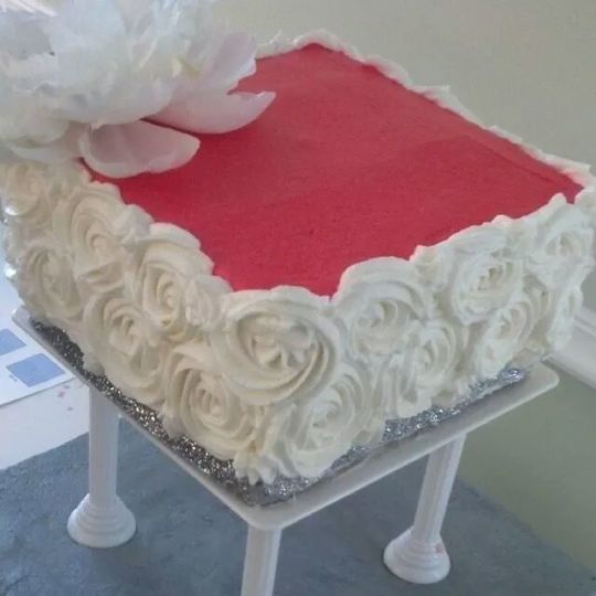 Three Tier Rosette Wedding Cake