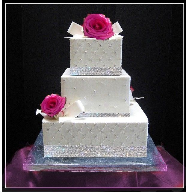 Wedding Cakes with Rhinestone Banding