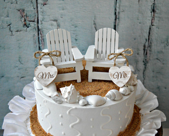 Beach Chair Wedding Cake Topper