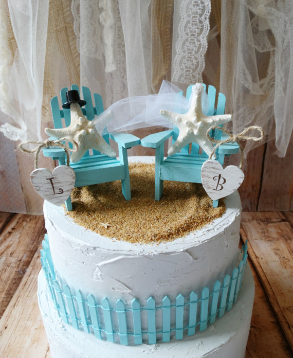 Beach Chair Wedding Cake Topper