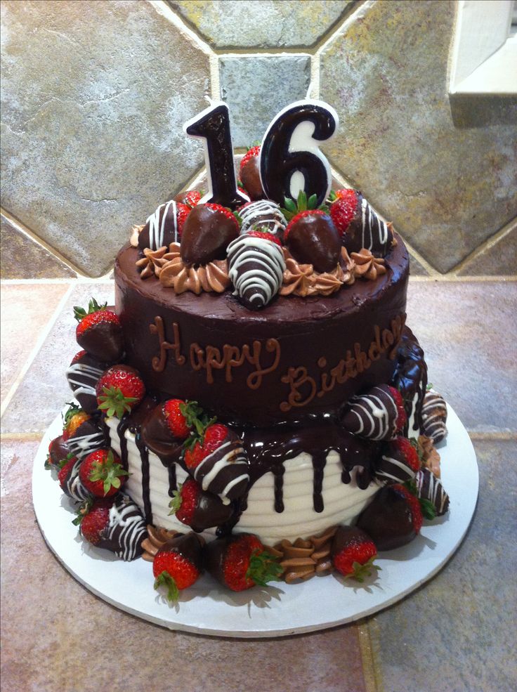 Chocolate Covered Strawberries Birthday Cake