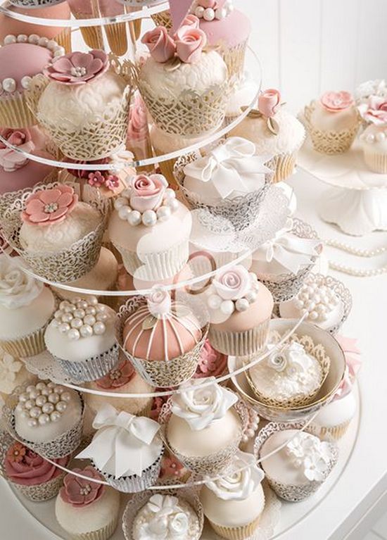 8 Photos of Vintage Rose Cupcakes Wedding Cakes