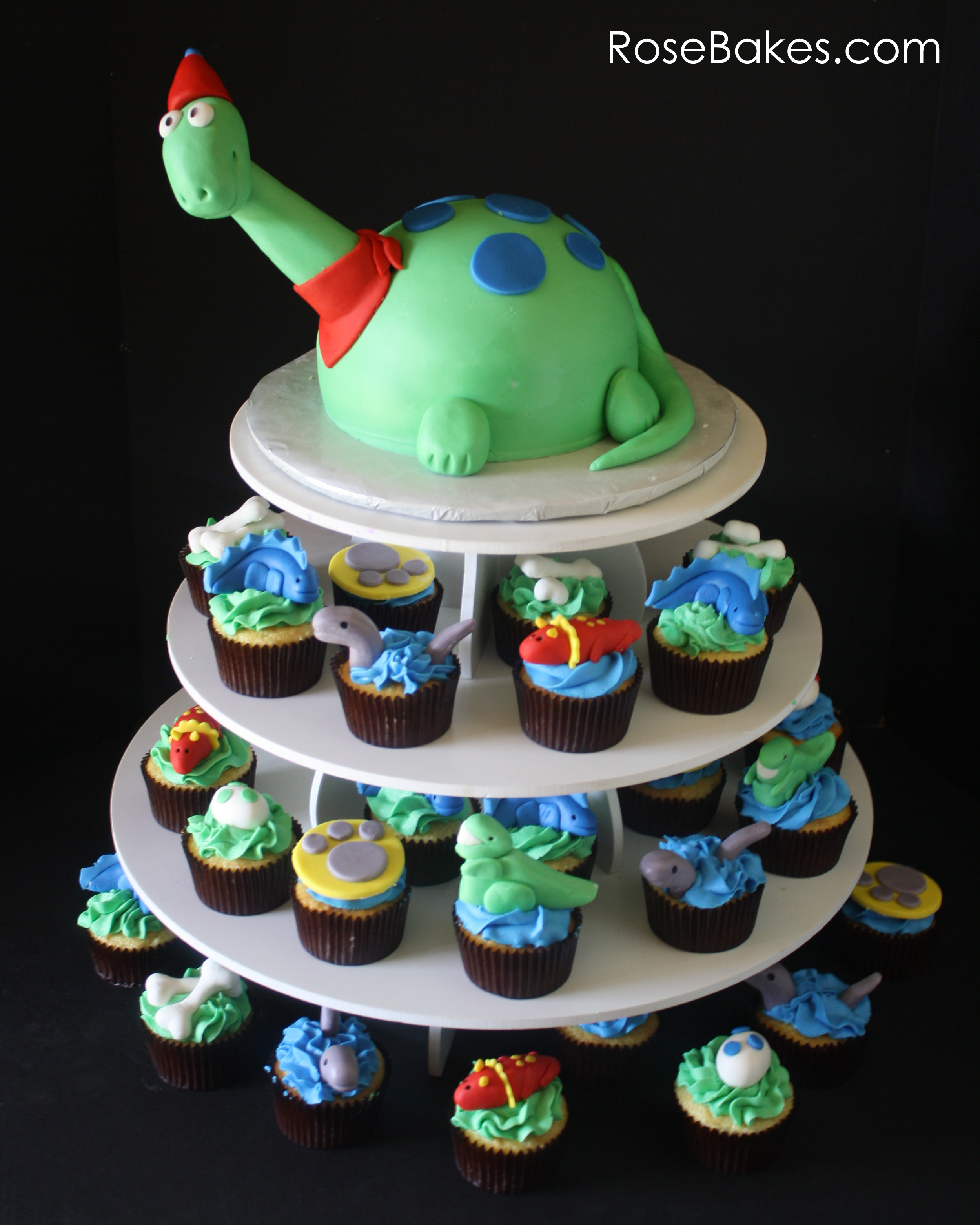 11 Photos of Dinosaur Cupcake Birthday Cakes