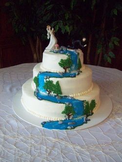 Fishing Themed Wedding Cakes Waterfall