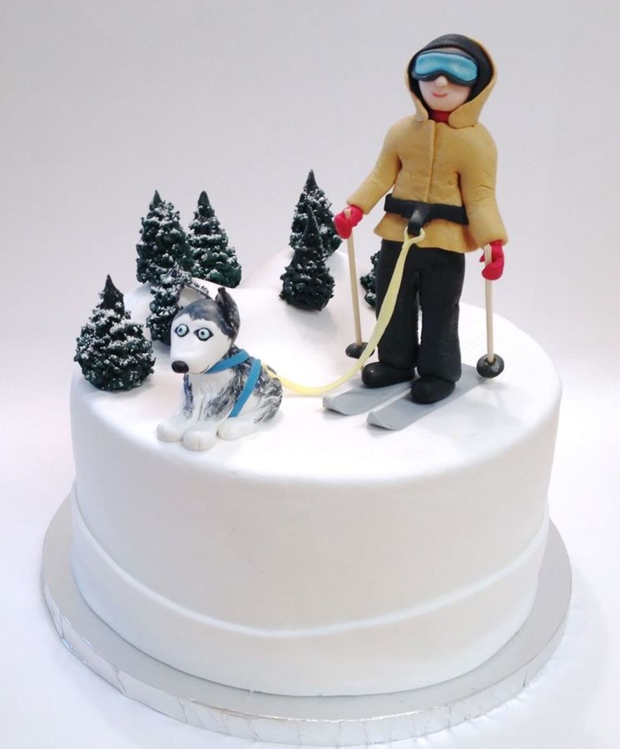 Husky Dog Happy Birthday Cake