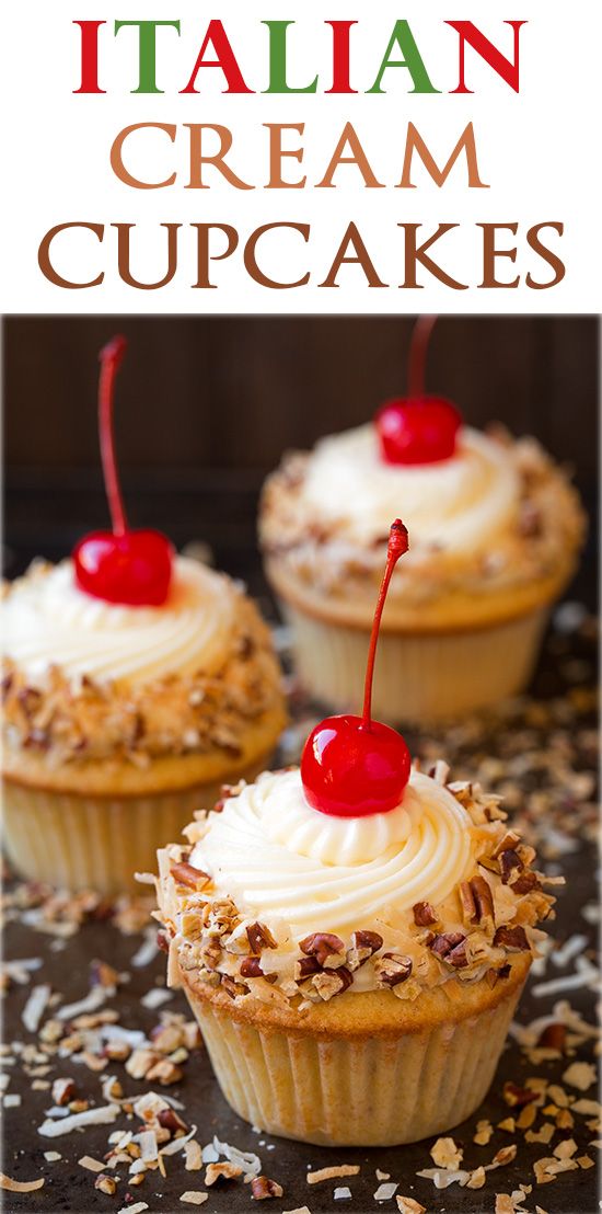 Italian Cream Cake Cupcakes