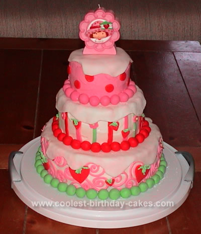 Kids Strawberry Birthday Cake