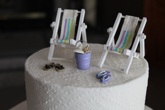 Miniature Beach Chairs Cake Topper