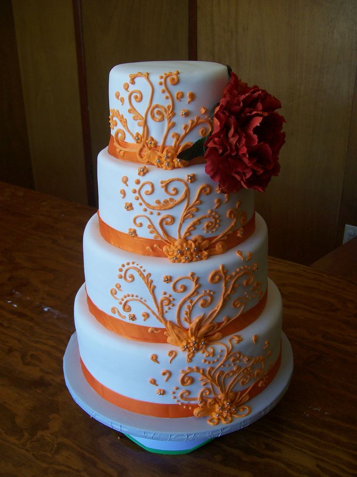 11 Photos of Orange Wedding Cakes Design