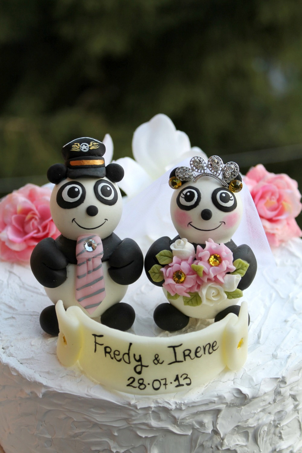 Panda Bear Wedding Cake Topper