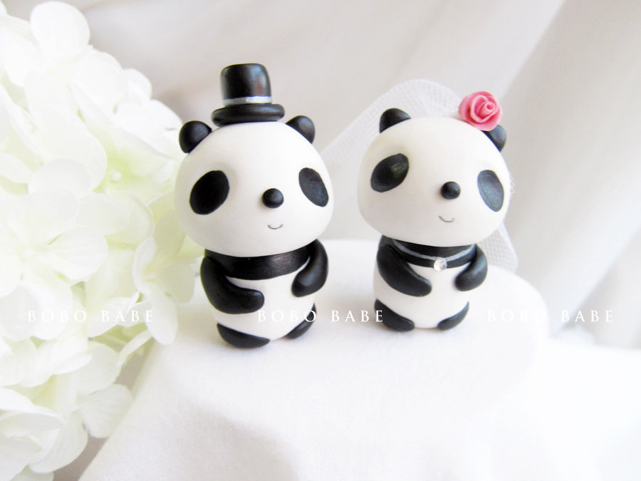 Panda Wedding Cake Topper