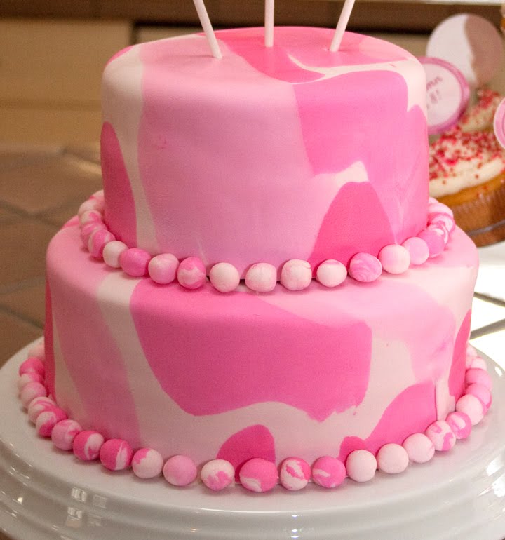 10 Photos of Pink Fondant Birthday Cakes