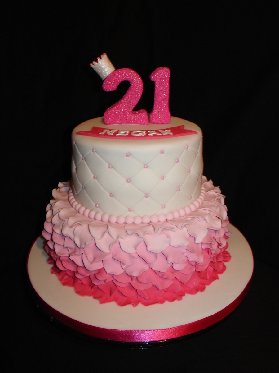 Pink Fondant Birthday Cake