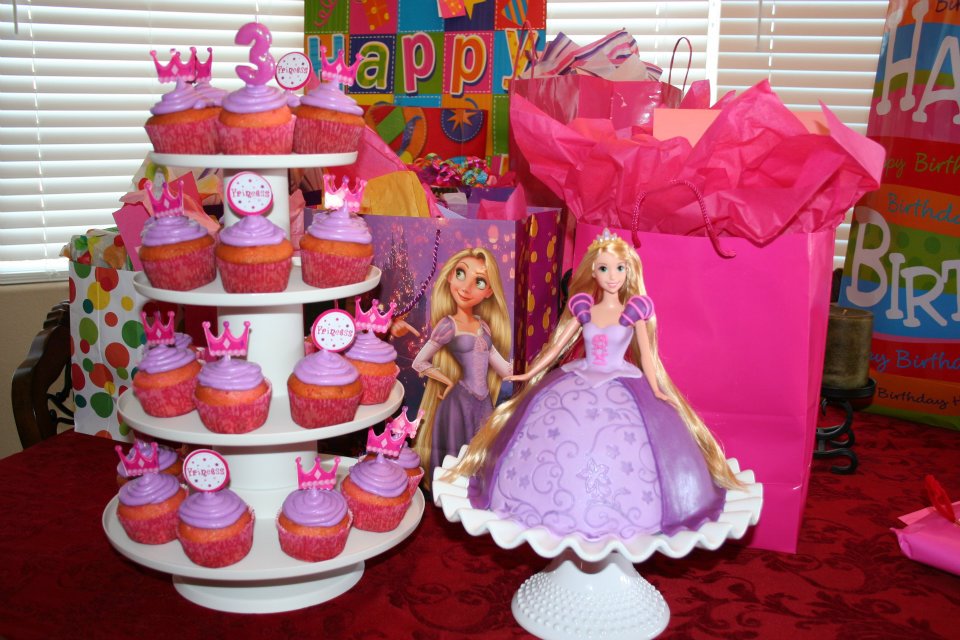 Rapunzel Doll Cake and Cupcakes