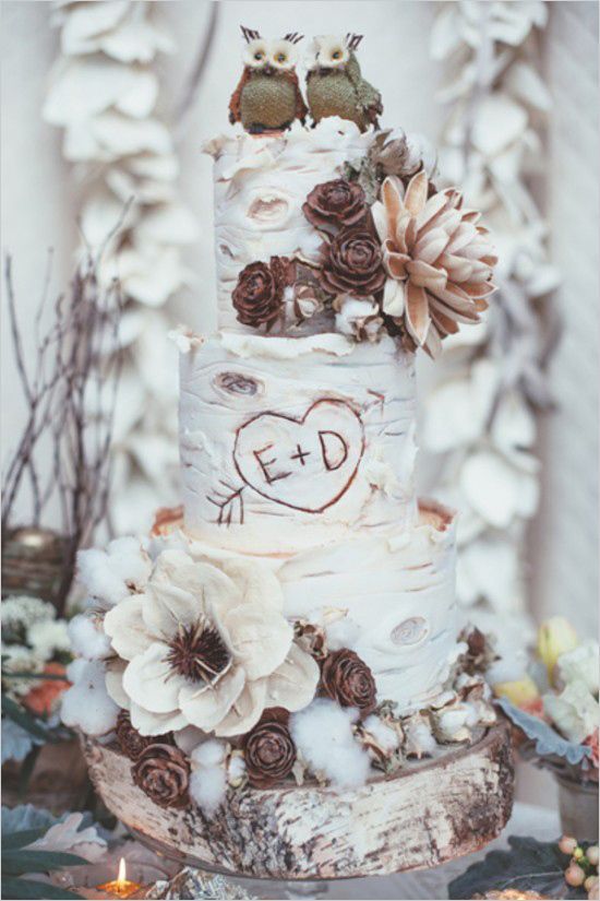 Rustic Winter Wedding Cake Ideas