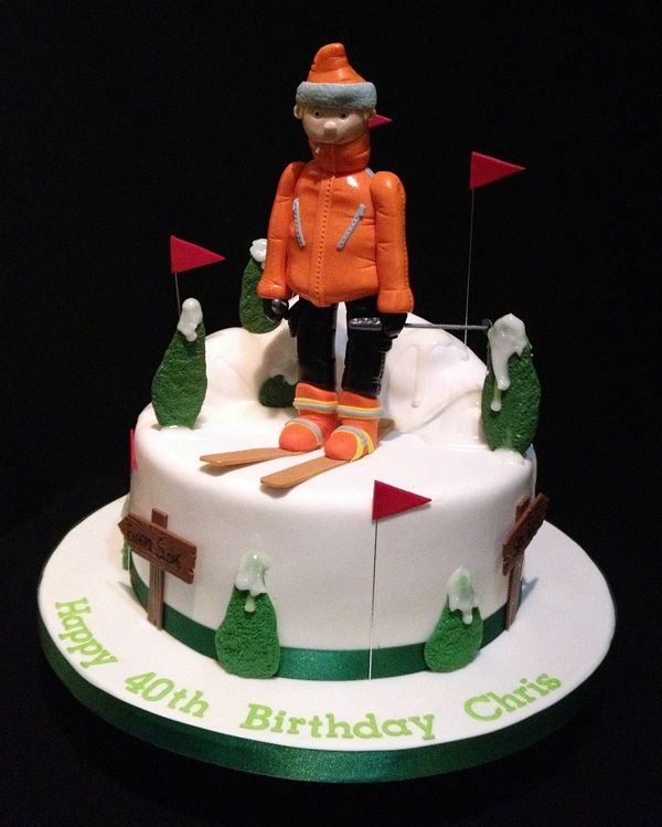 Skiing Birthday Cake