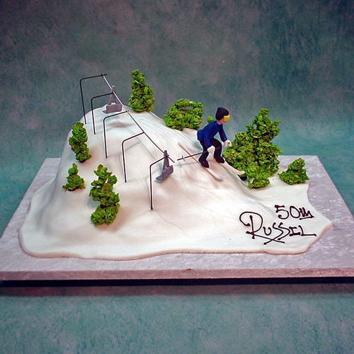 Snow Skiing Birthday Cake