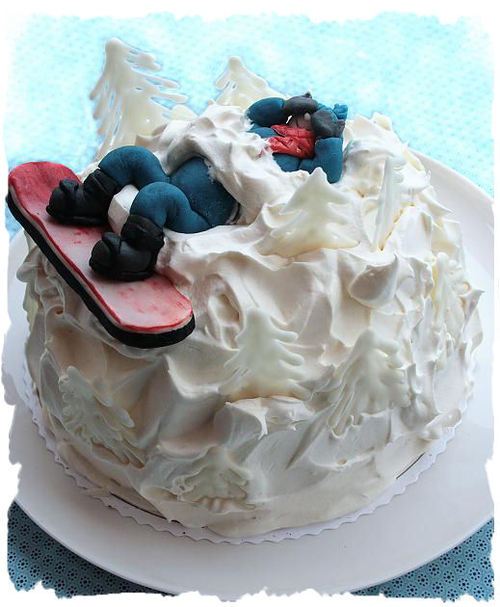 Snowboarding Birthday Cake