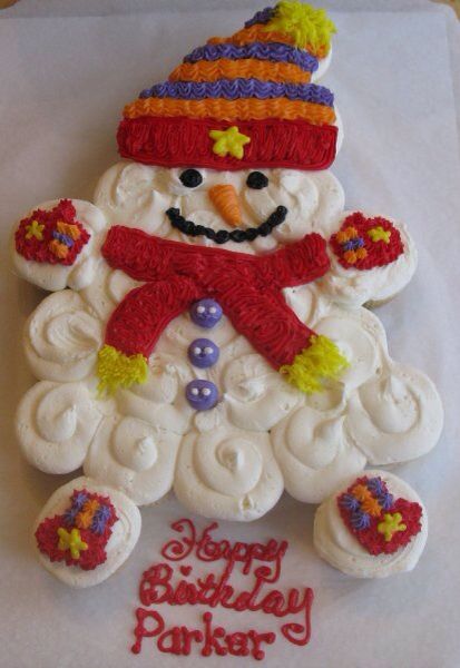 Snowman Cupcake Cake