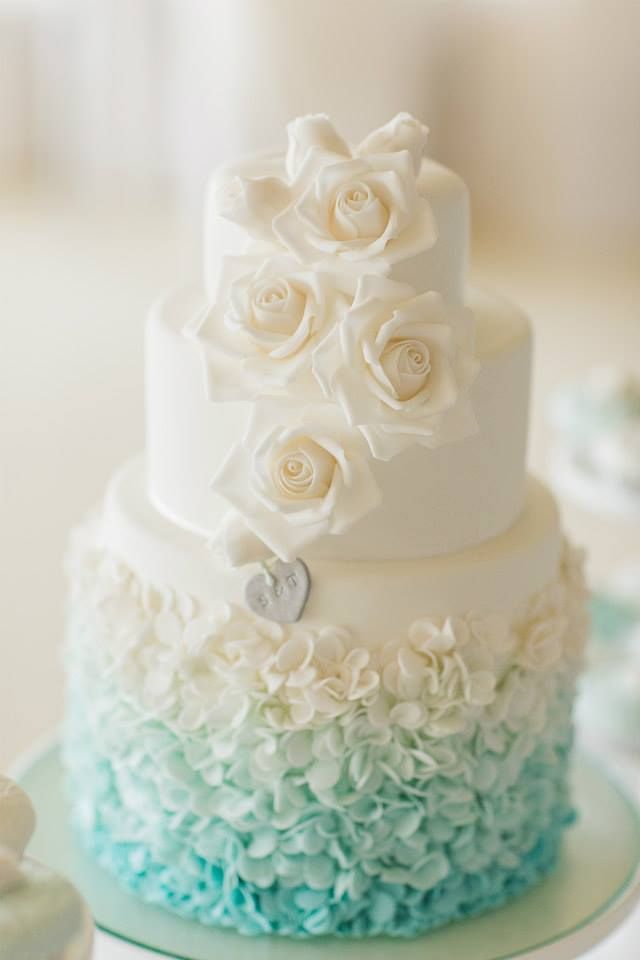 Tiffany Blue and White Wedding Cake