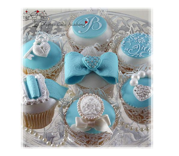 Tiffany Blue Wedding Cupcakes