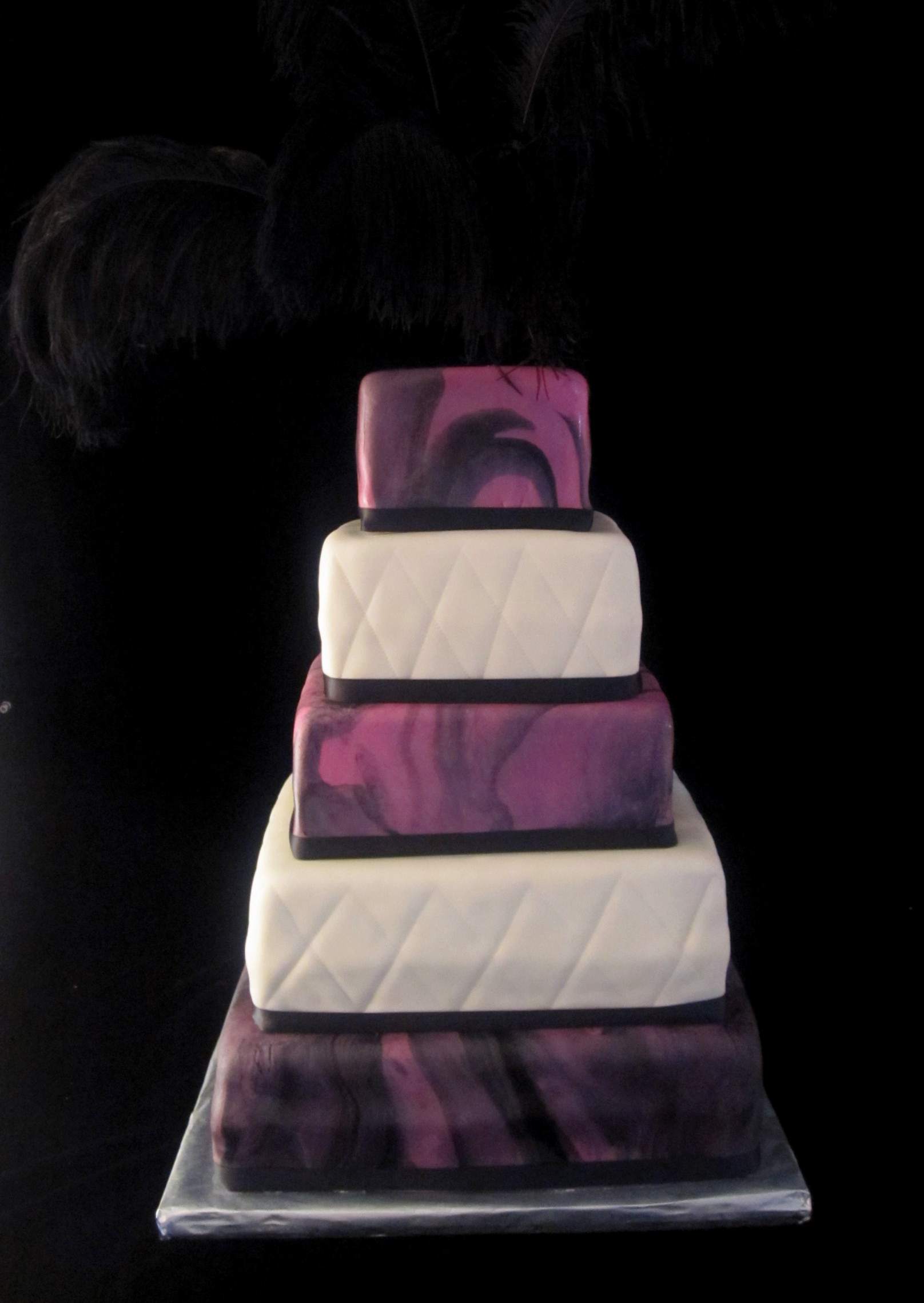 Unique Wedding Cake Pink and Black