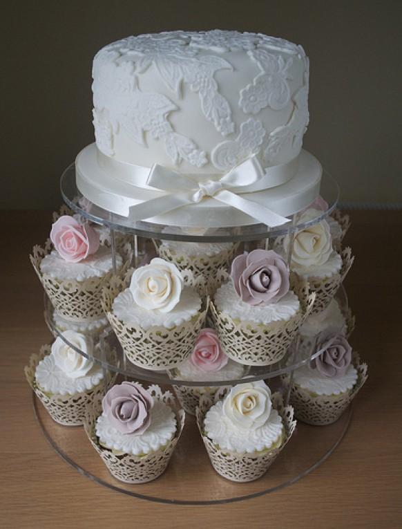 Vintage Cupcake Wedding Cake