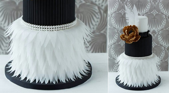 8 Photos of Flapper Black And White Wedding Cakes