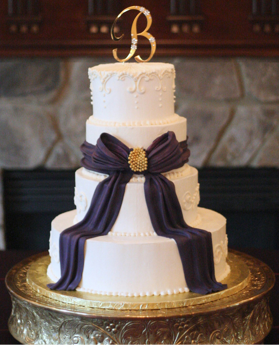 Wedding Cakes with Purple and Gold