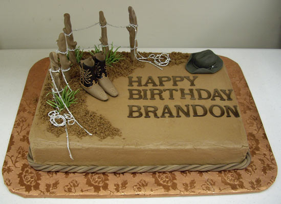 Western Happy Birthday Cake