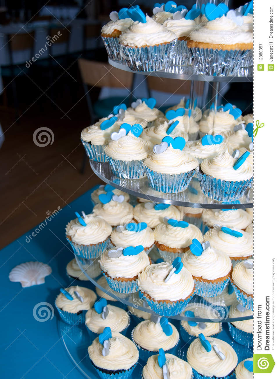 Beach Theme Cupcake Wedding Cake