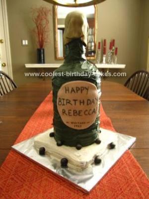 Birthday Cake with Wine Bottle