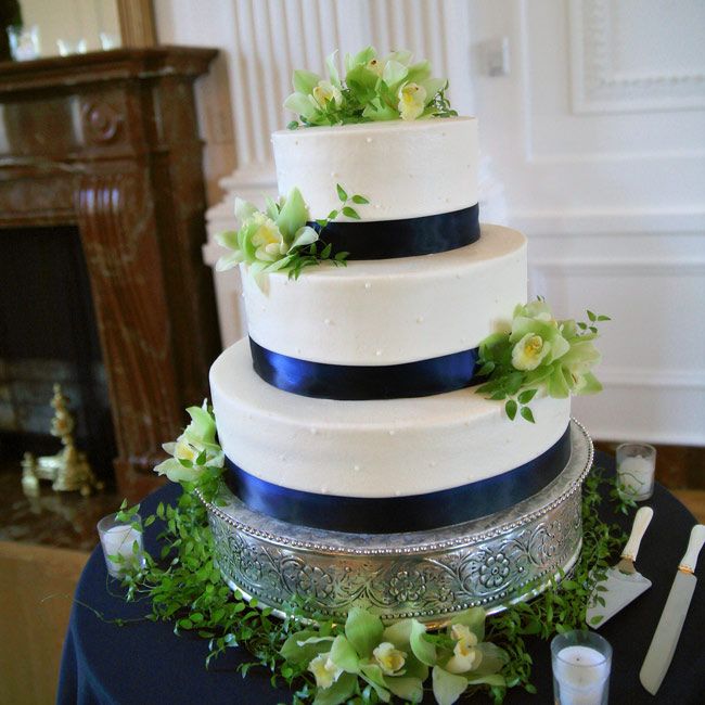 Blue and Green Wedding Cake