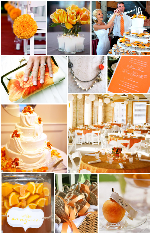 Orange and Silver Wedding